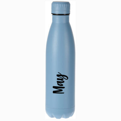 Thermosfles Your Bottle herbruikbare en duurzame thermosfles van rvs in de kleur zwart met naam, tekst of initiaal.