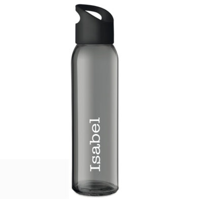 Zwarte waterfles, 650 ml met tekst of naam