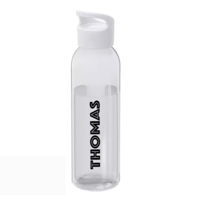 Witte waterfles, 650 ml met tekst of naam