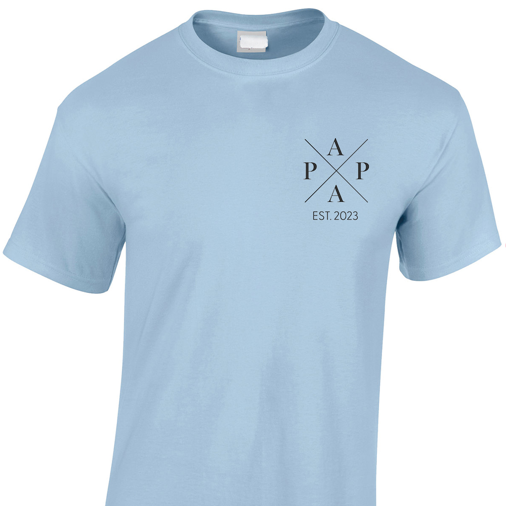 t-shirt kruis papa light blue