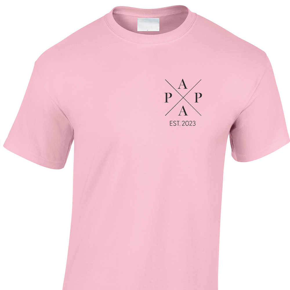 t-shirt kruis papa light pink