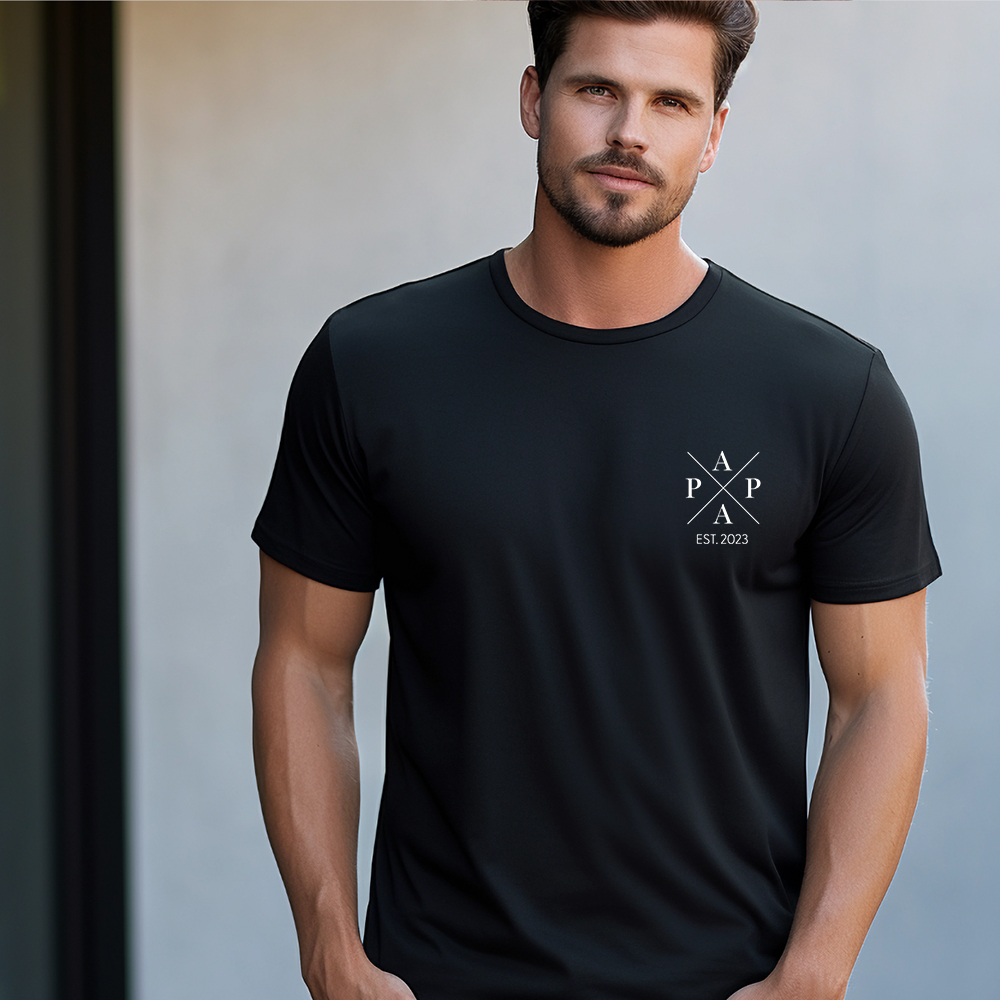 t-shirt zwart kruis papa -est
