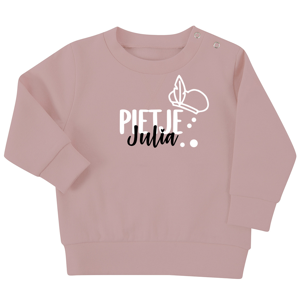 Sweater Piet met naam soft pink