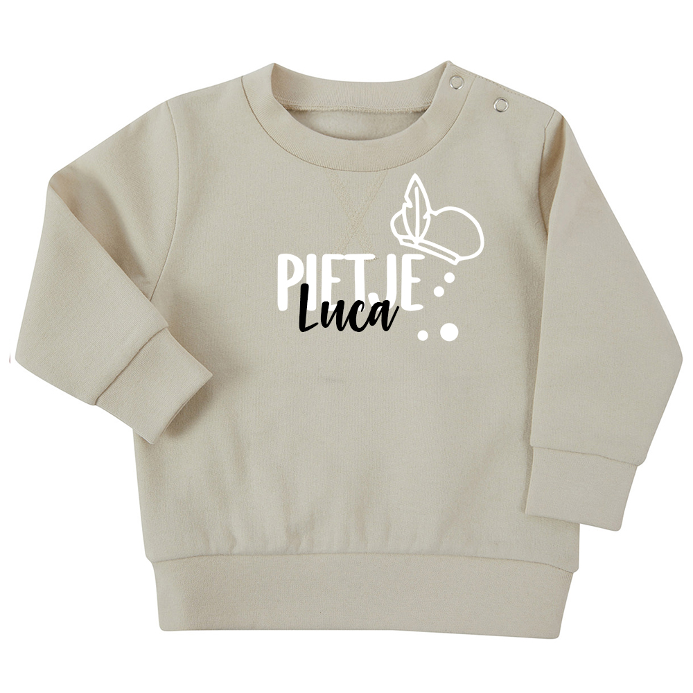 Sweater Pietje met naam Light stone