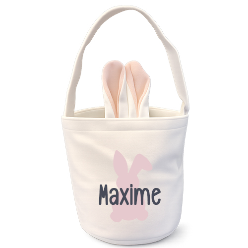 Mandje Wit - Roze oortjes met naam