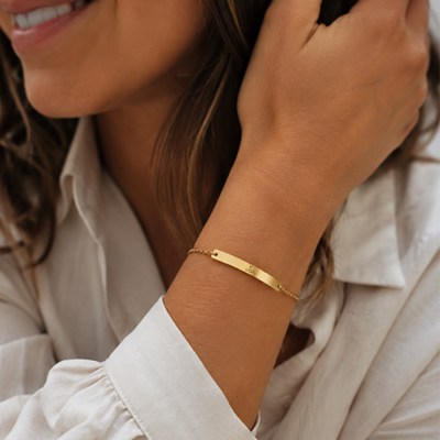 Armband met naamplaatje - graveren - diverse soorten