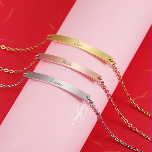 Armband met naamplaatje - graveren - diverse soorten
