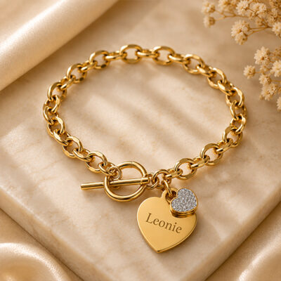 Armband met hartjes - graveren