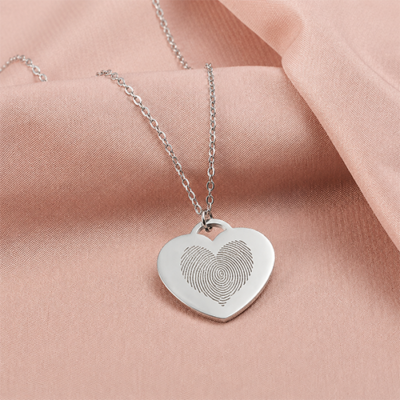 Ketting met harthanger en vingerafdruk - graveren - diverse soorten
