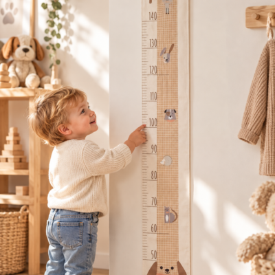 Groeimeter animal friends met naam  en geboortedatum - bedrukken