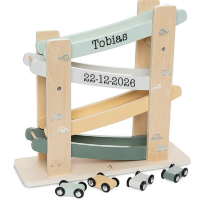 Houten Autobaan met naam + geboortedatum - bedrukken